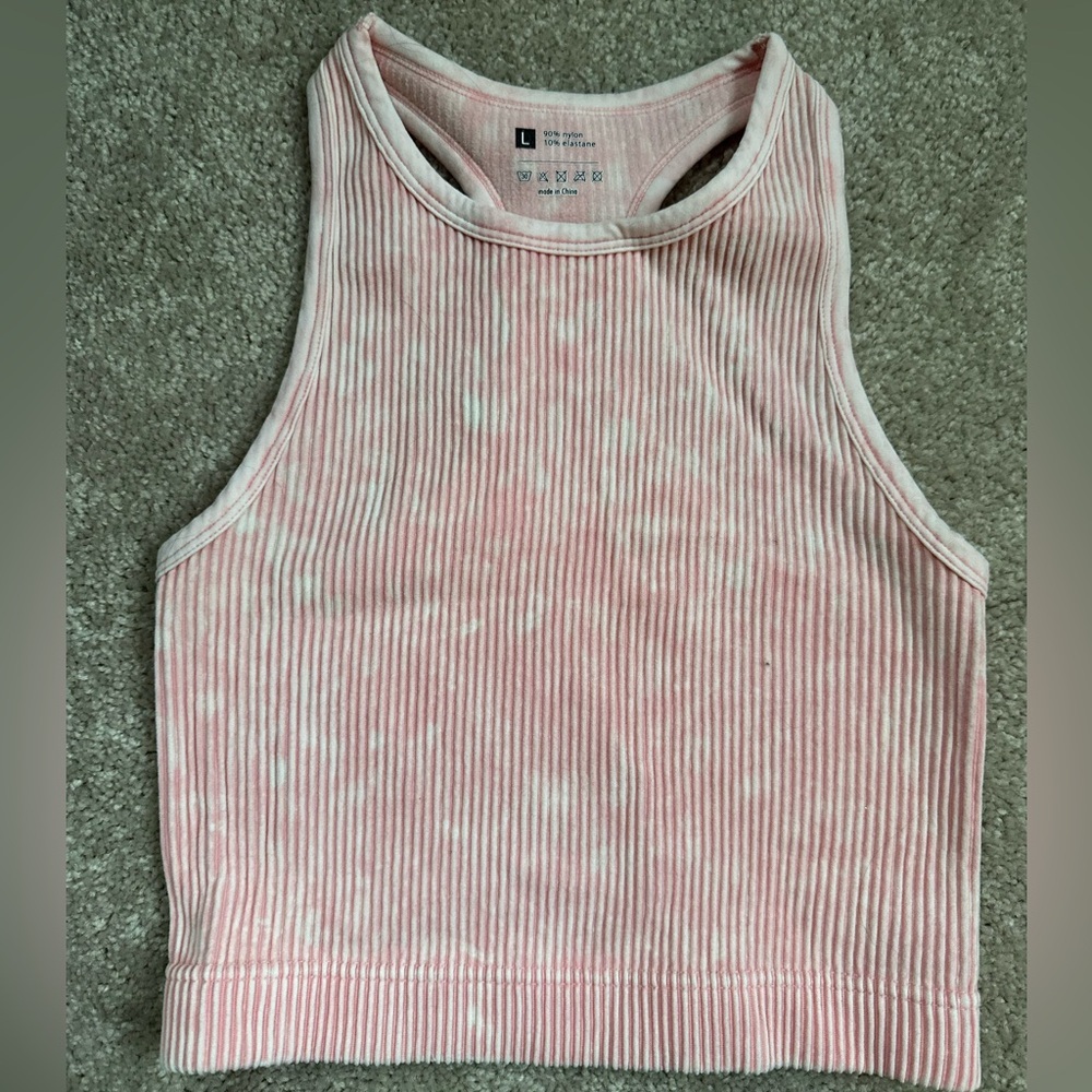 Pink Ribbed Active Women’s Tank Top